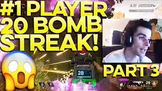 RANK #1 APEX LEGENDS PLAYER DROPS 22 KILLS 100% SOLO! | (20 BOMB STREAK PART 3)