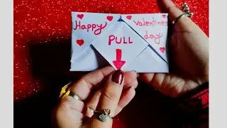 Valentine Cards Handmade Easy | Pull Tab Origami Envelop Card | Letter Folding Origami |MESSAGE Caed
