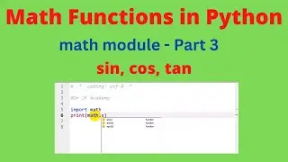 Math module Functions in Python Part-III || Import math Functions in Python