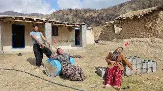 The simple life of Iranian nomads. The simple life of Iranian nomads next to Iranian families