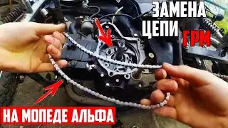 КАК ЗАМЕНИТЬ ЦЕПЬ ГРМ НА МОПЕДЕ АЛЬФА НЕ РАЗБИРАЯ ЦПГ И ГОЛОВКУ ДВИГАТЕЛЯ? МОПЕД АЛЬФА