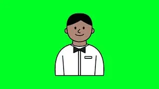 waiter green screen animation video