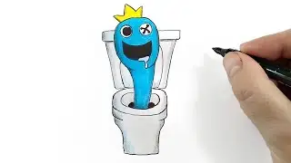 Как нарисовать Синего, Радужные друзья, Skibidi Toilet