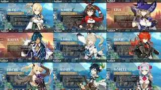 Genshin Impact - Characters Profile and Voice In Mondstadt Area - Genshin Impact Japanese Voice