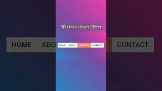 Awesome 3D Menu Hover Effect HTML CSS Tutorial | 