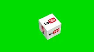 green screen youtube logo 3d animation effects HD | chroma key YouTube icon 3d cube rotating effects
