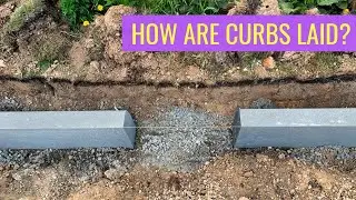 The whole process of laying curbs