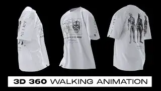 3D Walking T-Shirt Mockup (No Plugins)