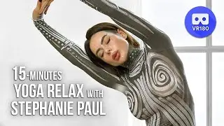 VR180 3D. 15-minutes yoga relax with Stephania Paul