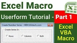 Excel vba Userform tutorial   How to create number series using Userform Part 1