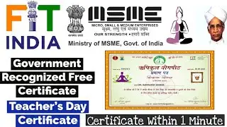 Free Government Recognized Certificate | Teacher's Day Certificate | Free Certificate