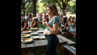 Birthday cake belly expansion.