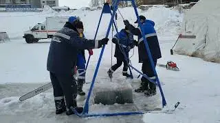 В Новосибирске показали изготовление купели для Крещенских купаний 19 января