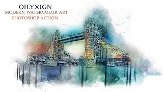 OilyXign Modern Watercolor Art PS Action | 10-In-1 Mixed Art Photoshop Actions Bundle | Artixty