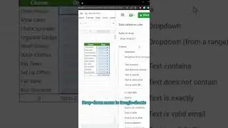 Drop down menu In Google sheets