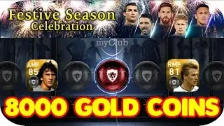 FESTIVE SEASON BOX DRAW 32 TIMES (8000 Gold Coins Spree) in PES 2018 MOBILE | GIVEAWAY | Part 1