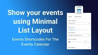 Minimal List Layout || Events Shortcodes For The Events Calendar