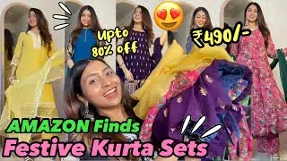 *New* Amazon Festive Kurta Sets Haul😍 Independance day sale #amazonfinds  #amazonhaul  #kurtaset
