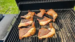 Smoked BBQ Leg quarters on the 4th of July.