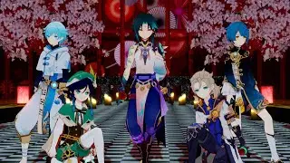 【原神MMD】少年たちで神のまにまに【ウェンティ/アルベド/魈/重雲/行秋】
