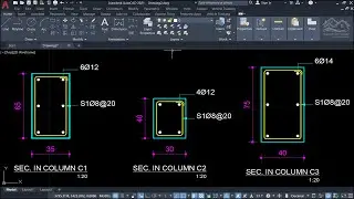 ليسب (Lisp) ممتاز لرسم مقاطع الأعمدة المستطيلة بشكل أتوماتيكي (Column section) على برنامج AutoCAD
