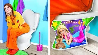 Biz Barbie'nin Gizli Odasını Yaptık! Bebeğim İçin Harika Hileler ve El İşleri - 123 GO! tarafından