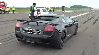Lamborghini Gallardo TWIN TURBO LP1200-4 PRABAN Performance - Drag Racing, Revs, Raw Sound!