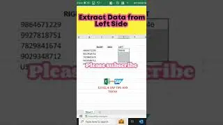 How to use Left Formula |Left Function in Excel | Data Extract using Left Formula in Excel