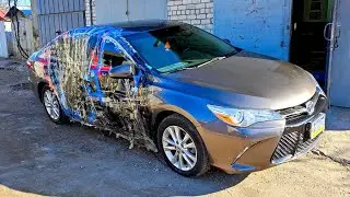 Toyota Camry.  Боковой.  Вытяжка не очень крепкой стойки. 😎