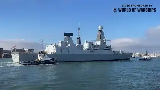HMS Duncan arrives in Portsmouth