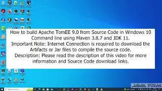 How to build Apache TomEE 9.0 from Source Code in Windows 10 Command line using Maven 3.8.7, JDK 11