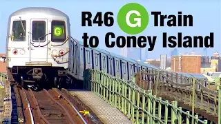 ⁴ᴷ R46 G Trains to Coney Island Action