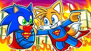 Having a SONIC SUPERHERO FAMILY in Roblox!