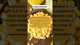 А ВЫ ЗНАЛИ? Польза кукуруза 🌽