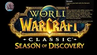 How to get the Berserk Rune Engraving as Druid in SoD P2 Season of Discovery Phase 2 WoW Classic