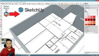 How to Import Sweet Home 3D Floor Plan into Google SketchUp Complete Tutorial step by step in Hindi