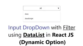 DropDown with Filter Option using DataList in React JS || Input with Filter Option using DataList