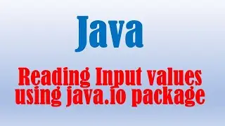 Java Reading Input Values using java.io package