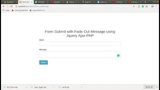 Form Submit  Fade Out Message using Jquery Ajax and PHP