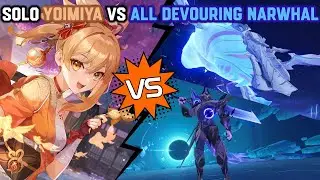 Solo C0R1 Yoimiya vs All Devouring Narwhal Without Food Buff | Genshin Impact
