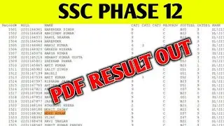 SSC SELECTION POST PHASE 12 EXAM RESULT 2024 | SSC PHASE 12 RESULT & CUT OFF 2024