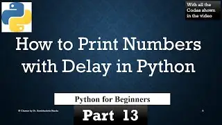 How to Print Numbers with Delay in Python