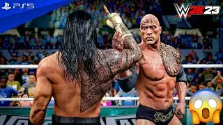 WWE 2K23 - The Rock vs. Roman Reigns - The Greatest WrestleMania Main Event Match Ever | PS5™ [4K60]