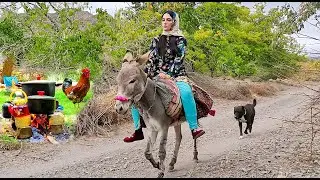 Village Lifestyle Iran: Amazing Donkey Riding & New year prepration Part 1
