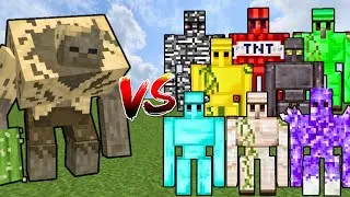 MUTANT HUSK vs EXTRA GOLEMS | Minecraft Mob Battle