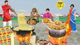 100 Kg Maggie Noodle Chicken Biryani Cooking Indian Street Food Hindi Stories Kahani Moral Stories