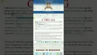 CTRL+G Shortcut Key | Keyboard Shortcut | Computer Shortcut keys | MS Office Shortcut Keys | MS Word