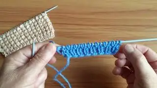 Узор для шапки , тёплых вещей.Вяжем спицами.