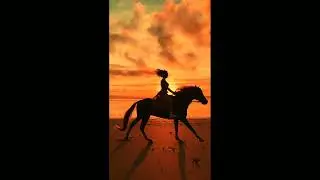 Sun set horse riding, the Persians and the beauty , learn to be brave