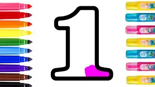 Let's learn to Numbers 1 - drawing and coloring for kids! | Bolalar uchun raqamlar chizish